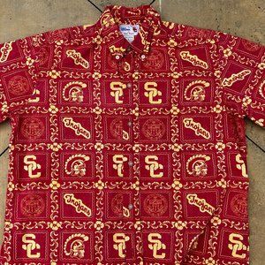 USC Trojans Reyn Spooner with Football Logos, Seal, and Baseball Script